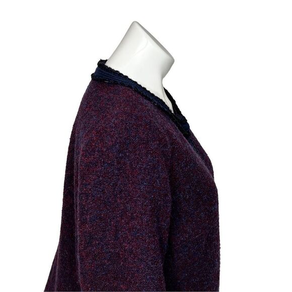 Talbots navy blue and burgundy wool blend tweed blazer size 10 - Picture 6 of 14